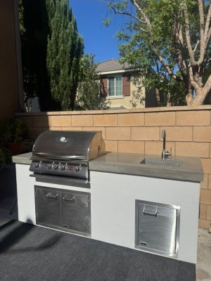 The Pacifica 7ft Modern BBQ Island - 84" W x 34" D x 36" H BBQ Island Cutout for 30" to 32" Built-In Grill - Ready to Ship (Thumb 2)